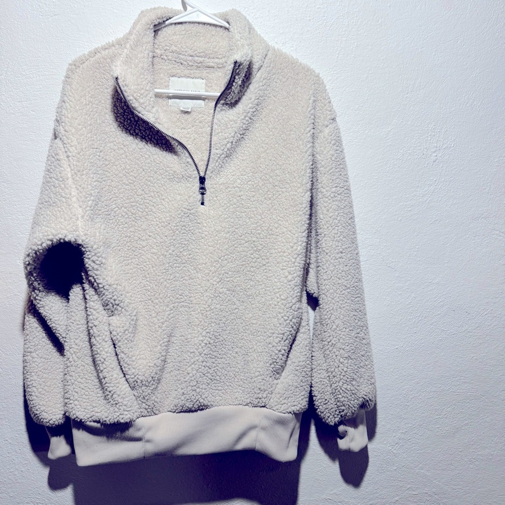 Cozy Cream Sherpa Pullover Sweater A&E
